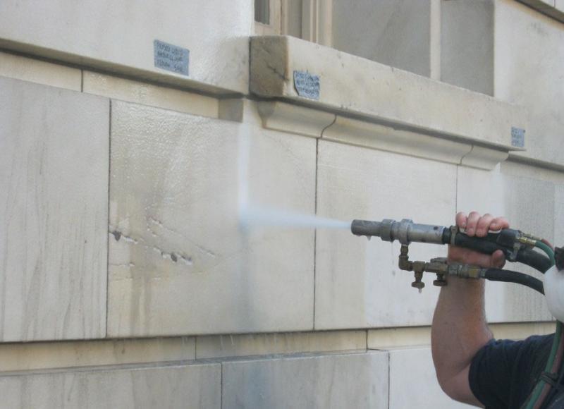 Testing - conservation cleaning for exterior masonry